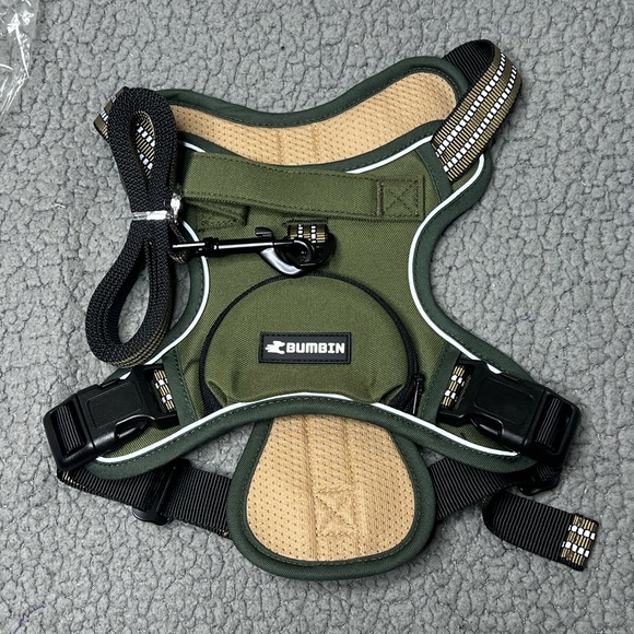 Bumbin dog harness New Green And Tank Size Medium - Picture 1 of 5
